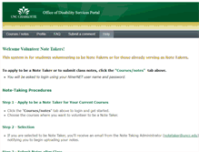 Tablet Screenshot of notetaker.uncc.edu