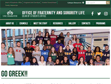 Tablet Screenshot of greeklife.uncc.edu